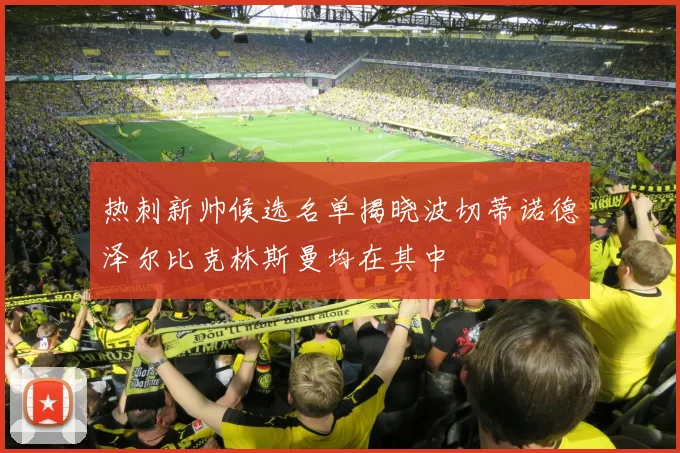 热刺新帅候选名单揭晓波切蒂诺德泽尔比克林斯曼均在其中